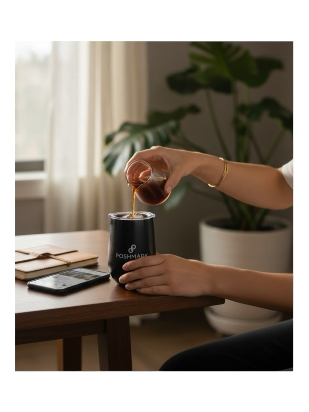 new Poshmark ༄ Stemless Wine Tumbler ༄ Coffee Cup ༄ Black Stainless Steel - Picture 2 of 16